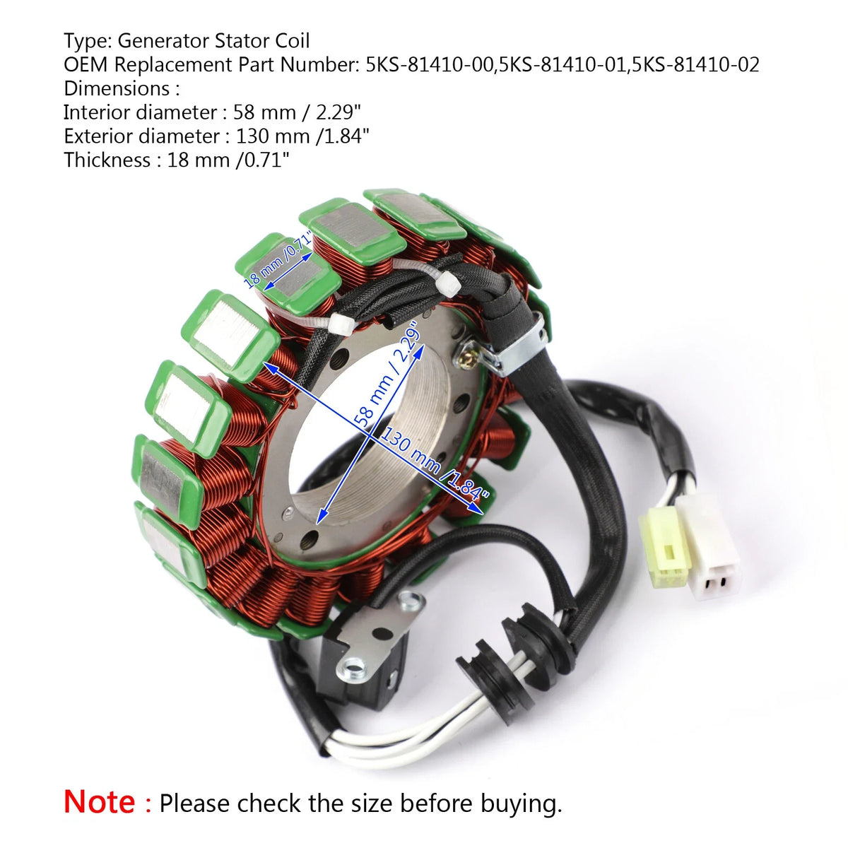 Generator Stator Coil for Yamaha XVS1100 Vstar Classic Custom (2003) T9