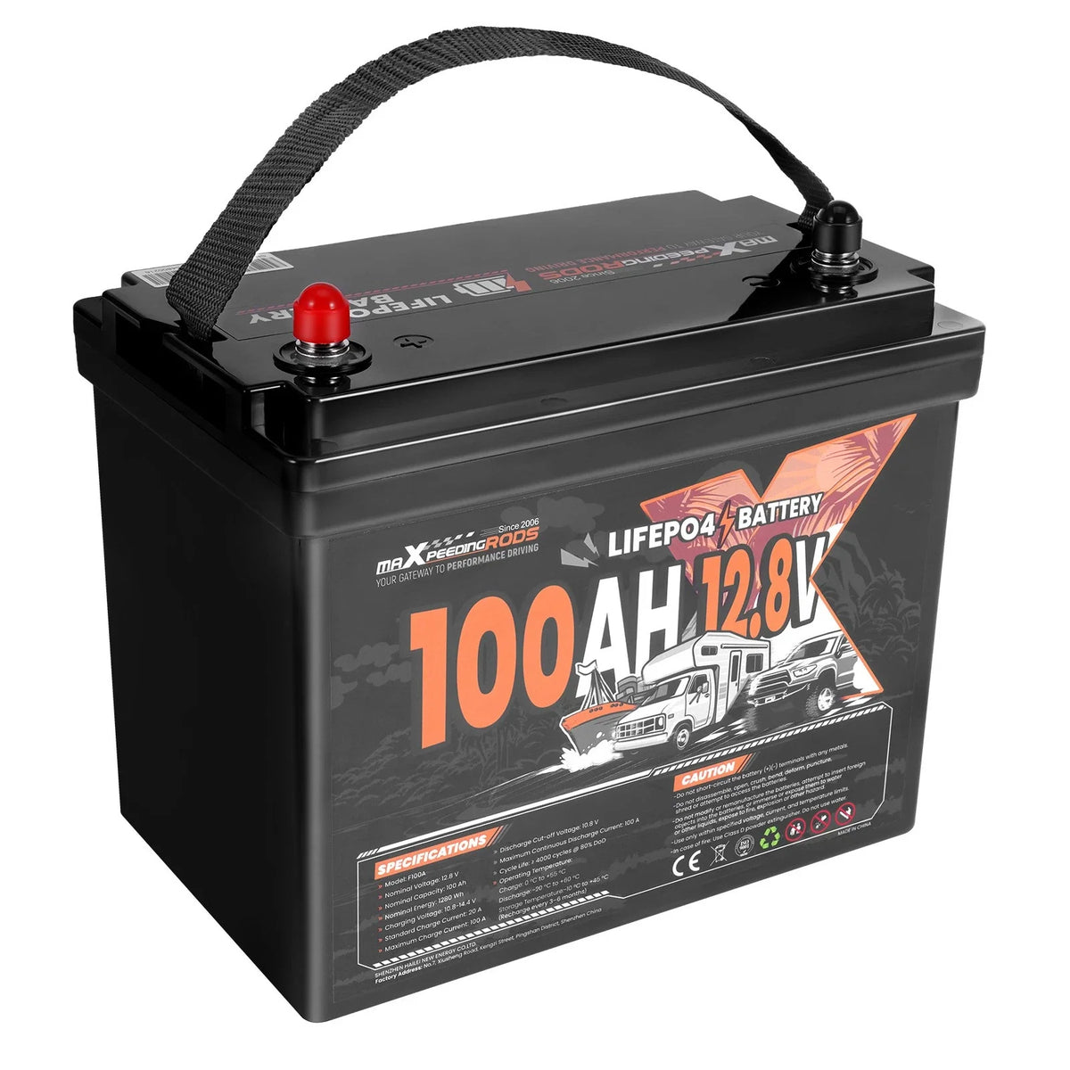 12V 100Ah Lithium LiFePO4 Battery for RV Boat Caravan