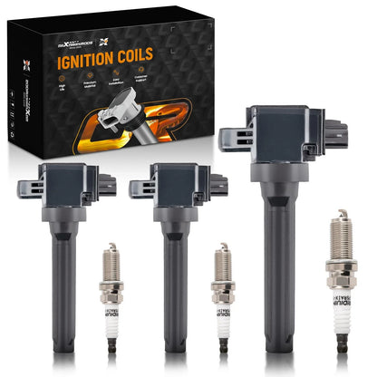 Pack of 3 Ignition Coils + Spark Plugs for Mitsubishi Mirage L3 1.2L (2014–2015) UF815