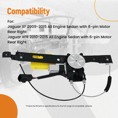 Rear Right Side Electric Window Motor for Jaguar XF XFR XFR-S (2009-2015)