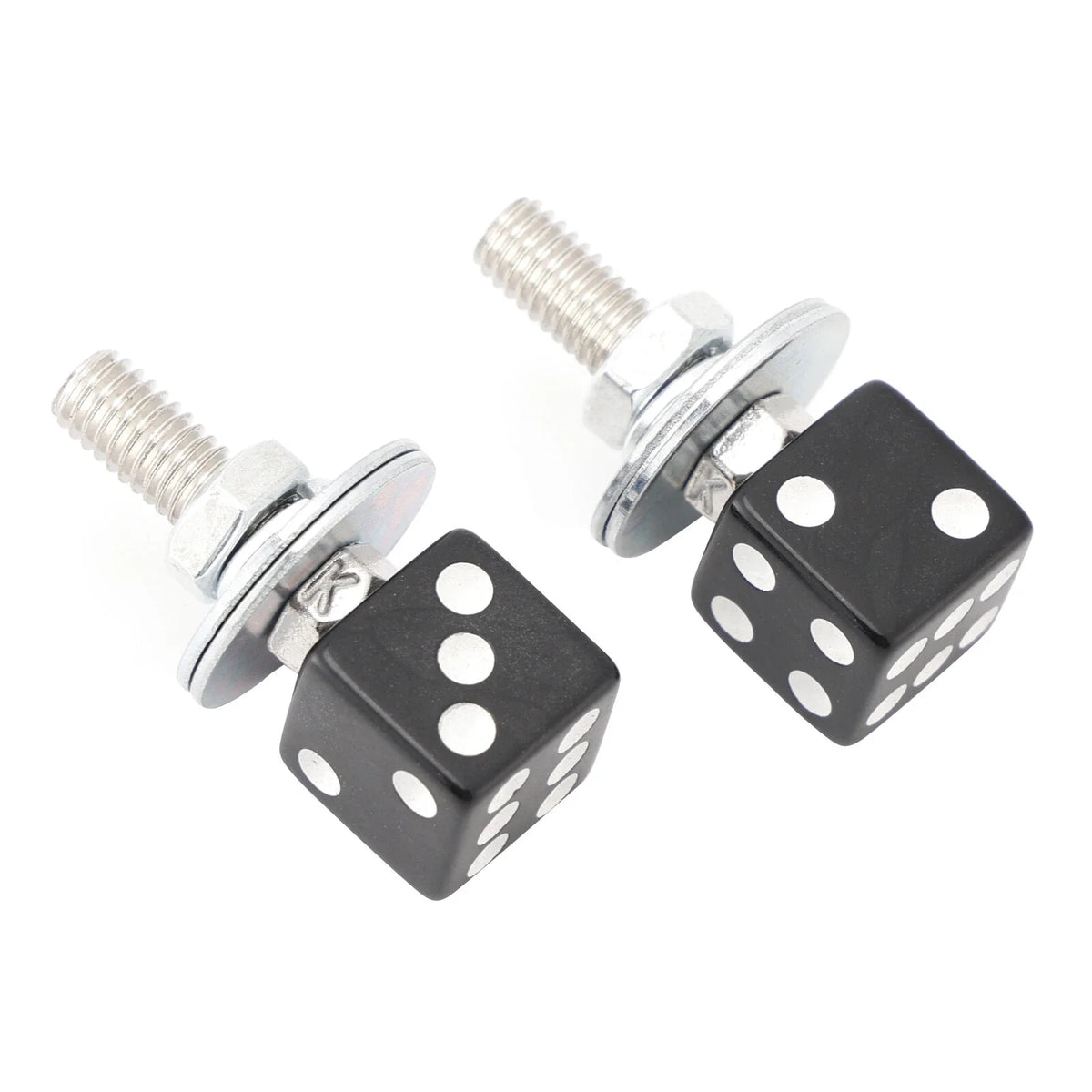 Motorcycle License Plate Screws - 2X Black Plastic Bolts