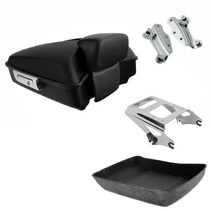 Chopped Trunk Pad Mount for Harley Touring 2009-2013 in Matte Black