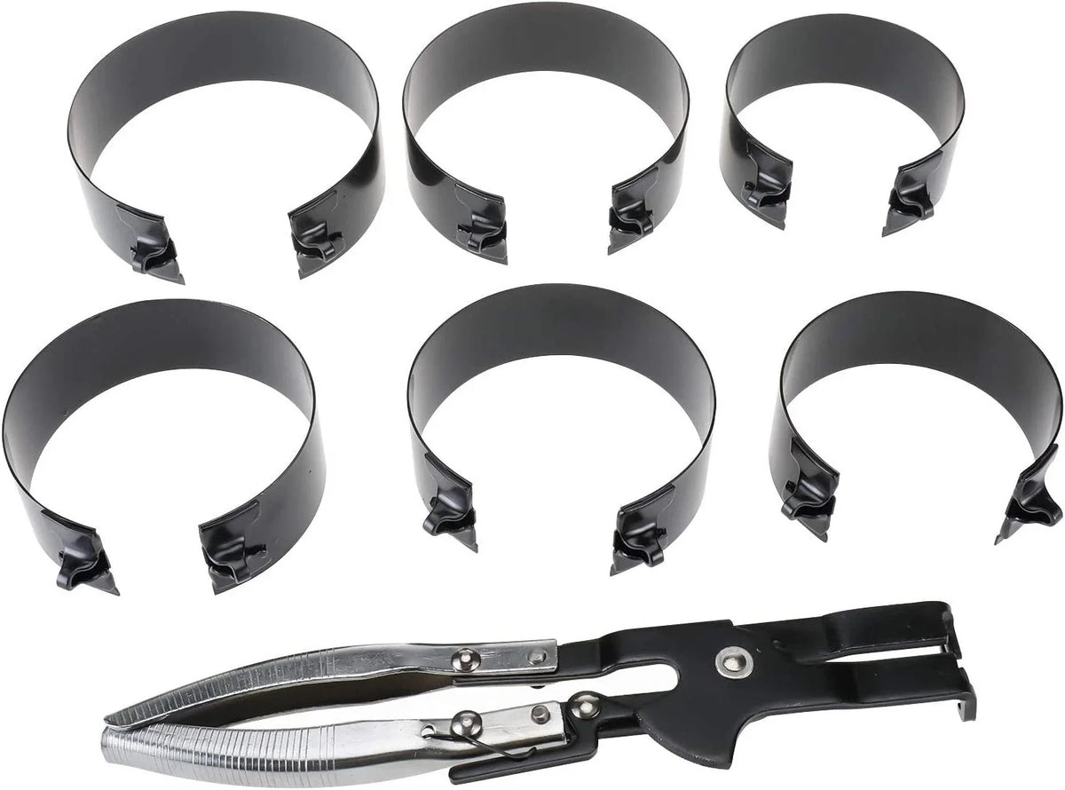 1 PC Plier & 6 Bands Piston Ring Compressor Kit for Universal Applications