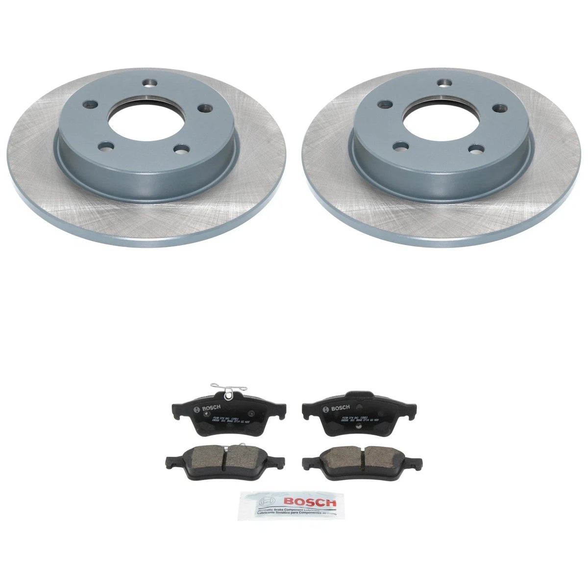 Bosch QuietCast Brake Pads with DuraGo Rear Rotors for Mazda 3 04-13