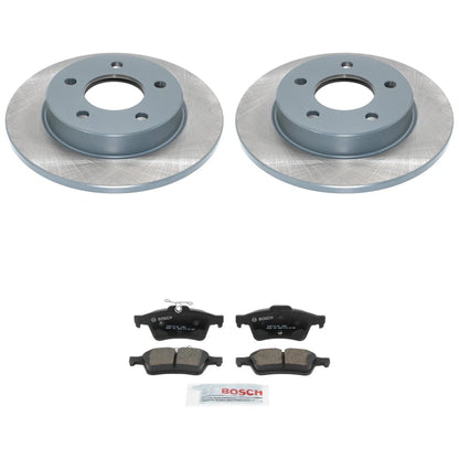 Bosch QuietCast Brake Pads with DuraGo Rear Rotors for Mazda 3 04-13