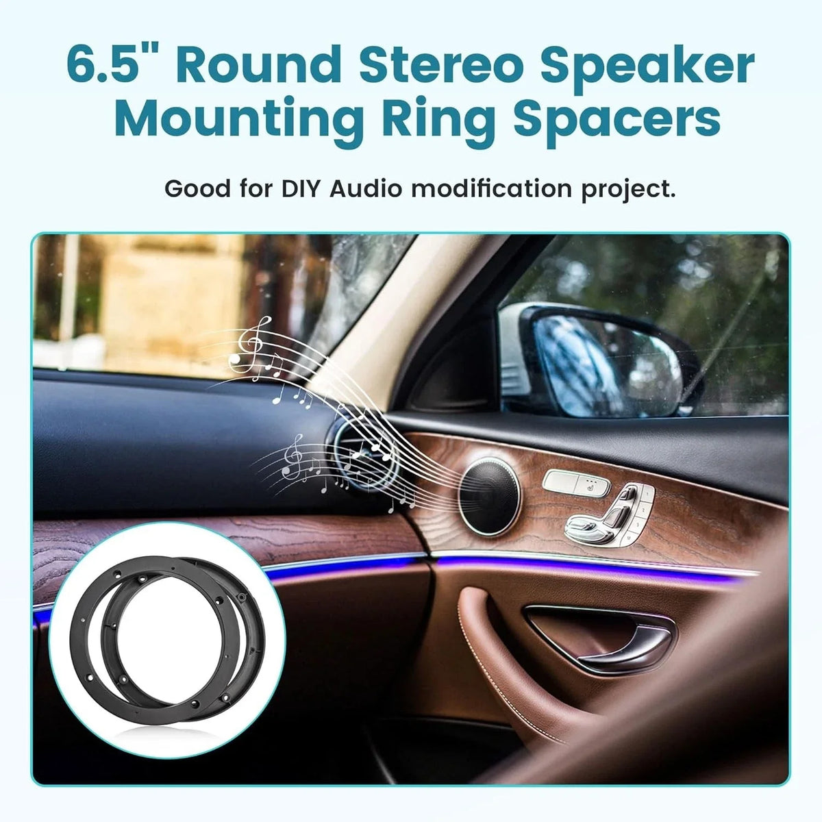 2X 6.5" Speaker Spacer Rings for Custom Mounting Adapter