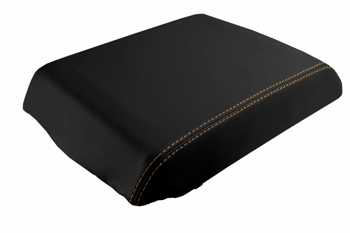 Leather Console Lid Armrest Cover for Hummer H2 (2005–2007) Orange Stitch
