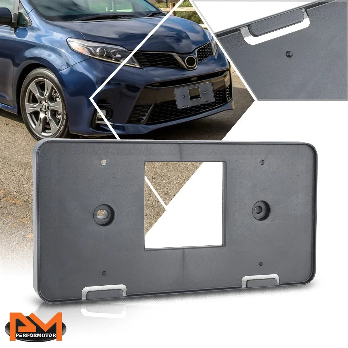 Tow Hook Bracket for License Plate - Toyota Sienna 2018 to 2020