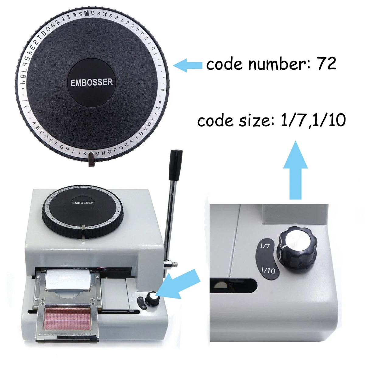 Card Embosser Printer Manual Stamping Machine for PVC ID Cards - 2X