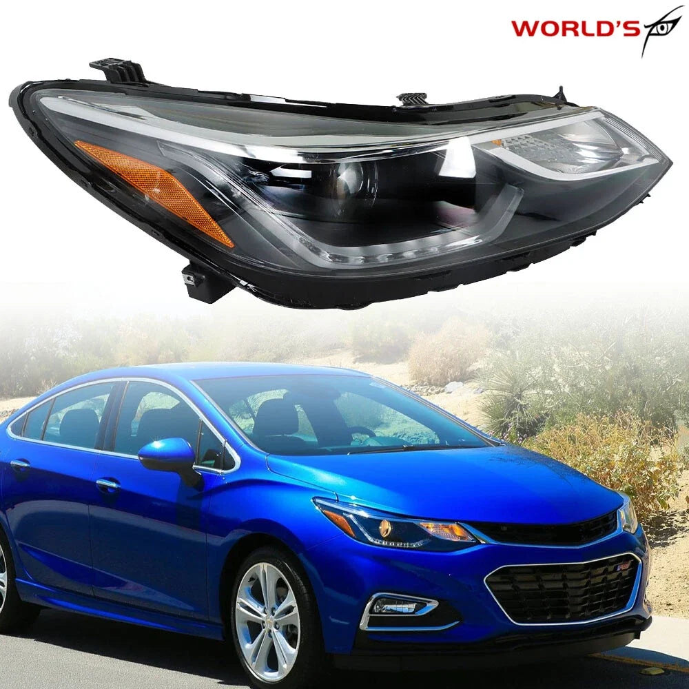 Projector Headlight for Chevy Cruze (2016–2018) Halogen with LED DRL Right Side