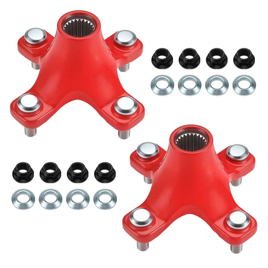 2X Rear Red Wheel Hubs & Flange Lug Nuts for Honda TRX250EX Sportrax (2001–2008)