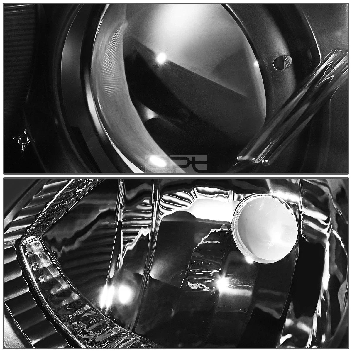 Set of 2 Black Housing Clear Euro Projector Headlights for Mazda 3 (2004–2009)
