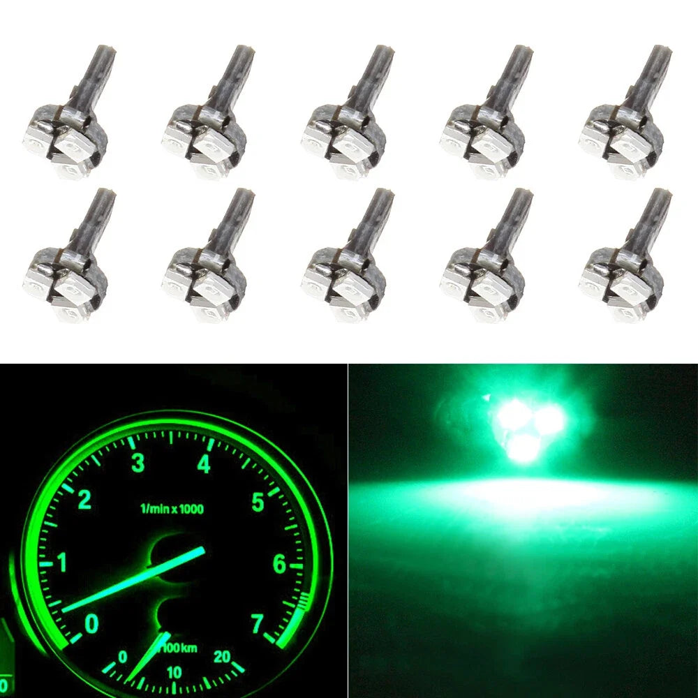 10X T5 3SMD LED Bulbs for Dashboard Gauge Instrument (73–74)