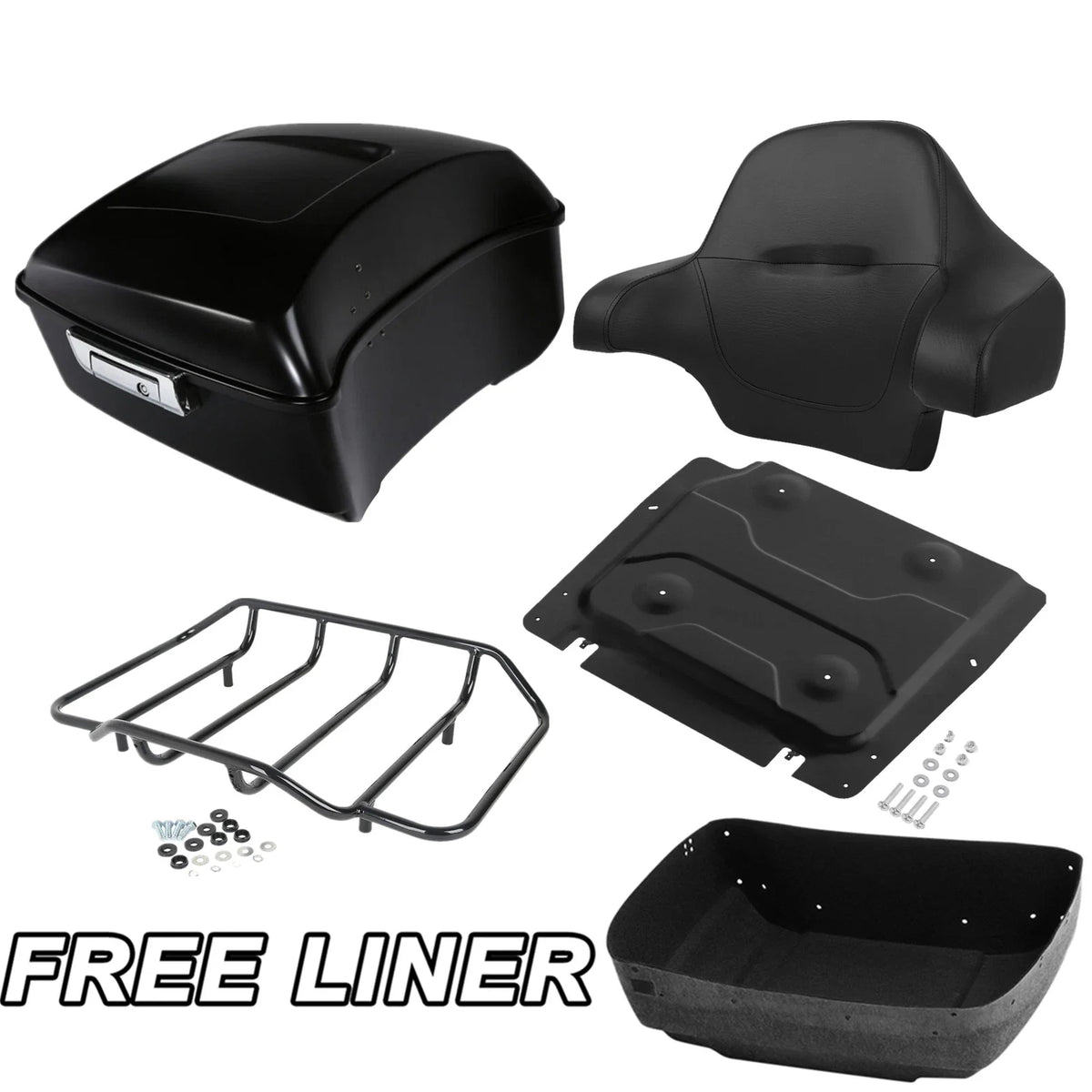 Matte Black Trunk Backrest Top Rack Plate for Harley 2014-2025 Touring