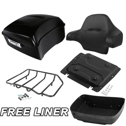 Matte Black Trunk Backrest Top Rack Plate for Harley 2014-2025 Touring