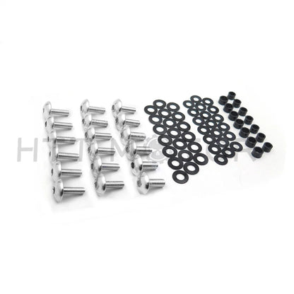 Round Flat Fairing Bolts for Kawasaki Ninja ZX10R (2004–2005) - Silver