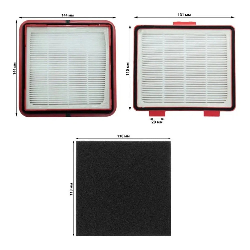 Vacuum Filter Kit for Grundig VCC3870 A EcoCyclone (1x Foam, 1x Container, 1x HEPA)