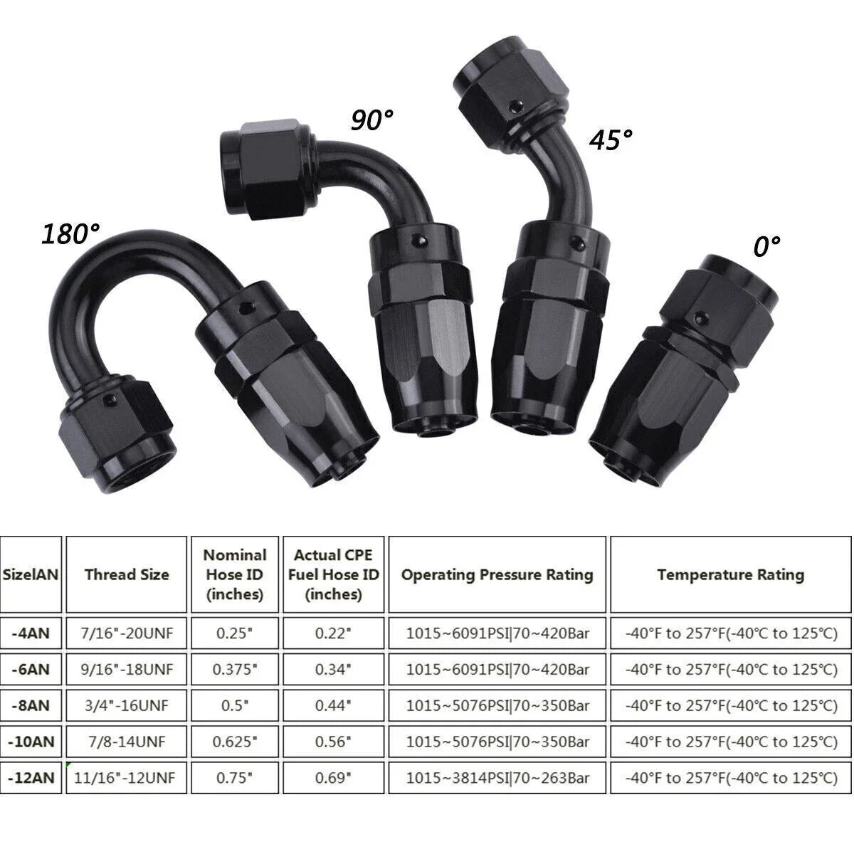 Universal 10ft Black Nylon PTFE Fuel Line Hose Kit 6AN for E85