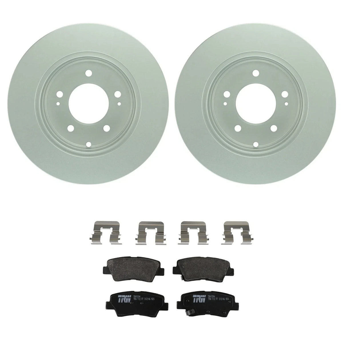 Bosch QuietCast Rear Rotor & TRW Pro Organic Disc Brake Pad Kit for Sonata (2015–2020)