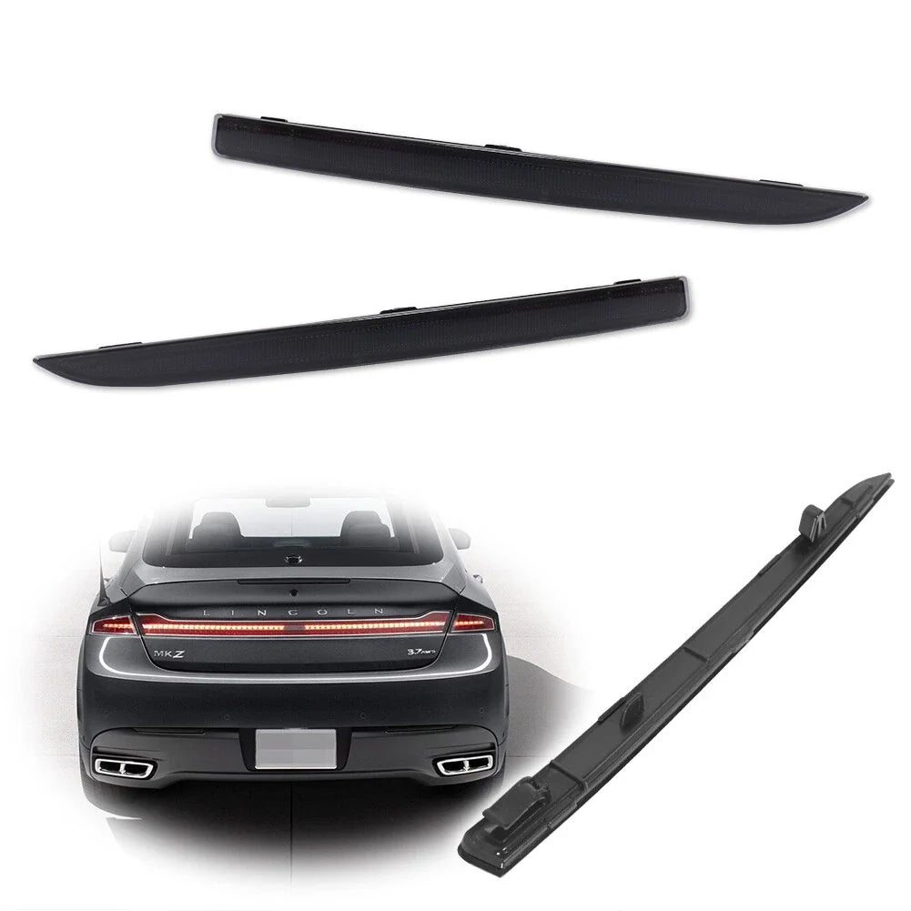 2X Smoked Lens Bumper Reflectors for Lincoln MKZ (2013–2020)