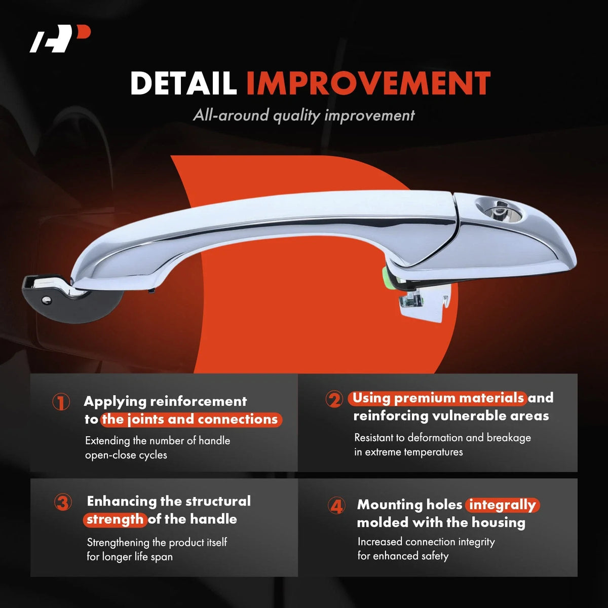 Set of 2 Front Door Handles for Jeep Patriot Compass 2007-2017
