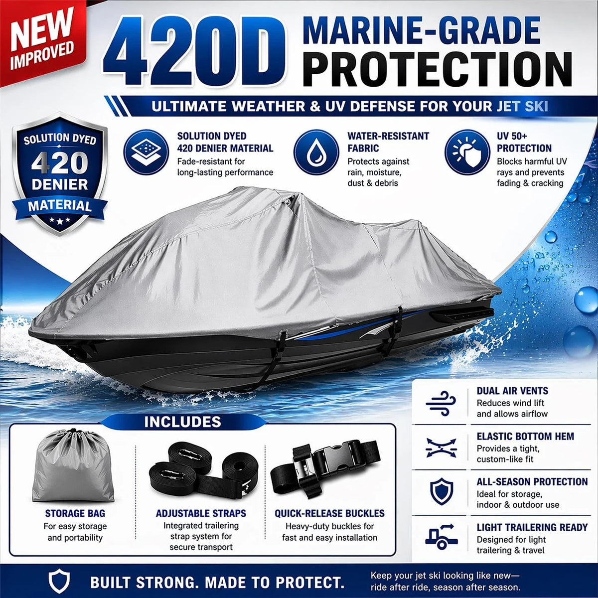 Jet Ski Cover for Sea Doo Bombardier GTX 4-TEC SC (2003–2005)