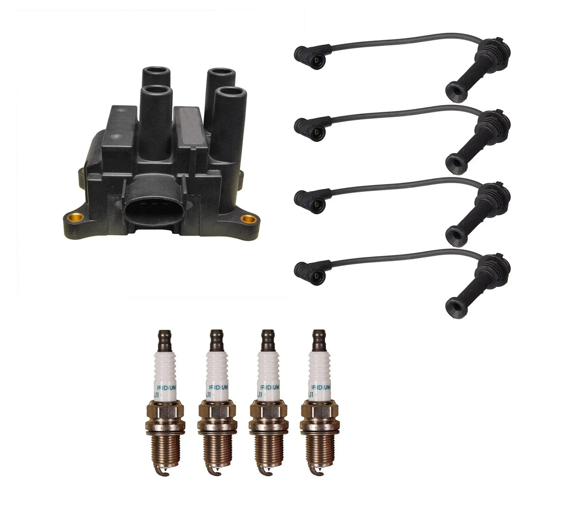 Denso Ignition Coil & Wire Set for Mazda L4 (Iridium Spark Plug Kit)