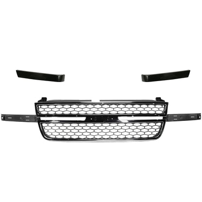 Grille Assembly Kit for Chevy Silverado 2500 HD (2003–2006) Chrome Gray
