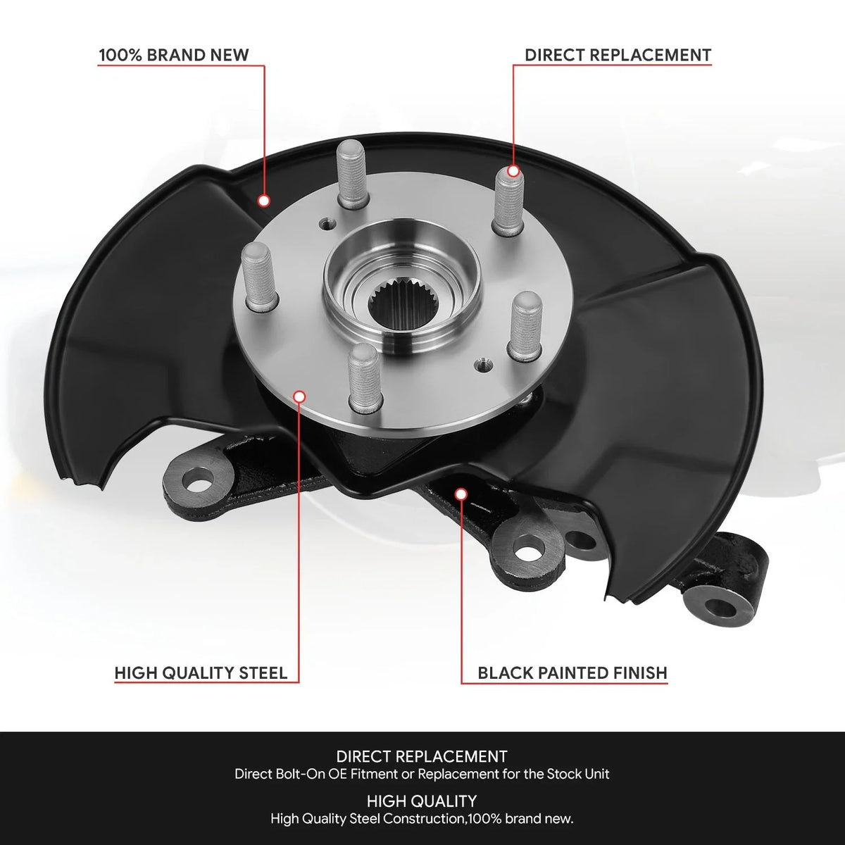 Front Right Loaded Wheel Bearing Knuckle Assembly for Honda Civic (2006–2011)