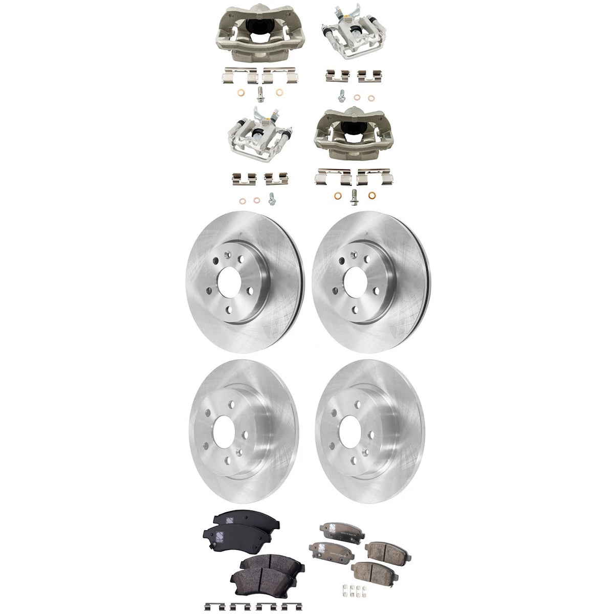 4-Wheel Brake Kit with Calipers for Chevy Sonic (2013–2016)