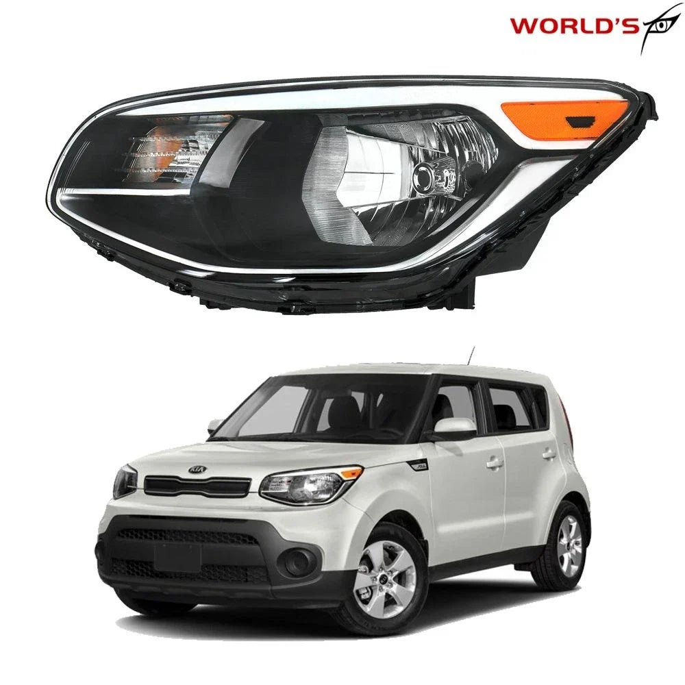 Halogen Headlight Chrome Assembly for Kia Soul (2014–2019) Left Side