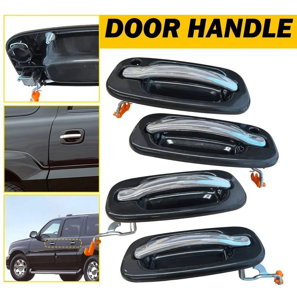 4-Piece Chrome Door Handle Set with Keyhole for 1999-2006 Silverado Sierra