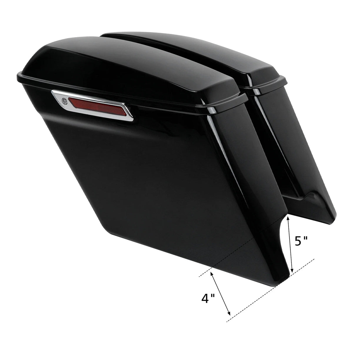 5" Stretched Saddle Bags with Bracket Kit for Harley Softail (1984-2017)