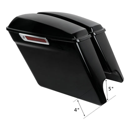 5" Stretched Saddle Bags with Bracket Kit for Harley Softail (1984-2017)