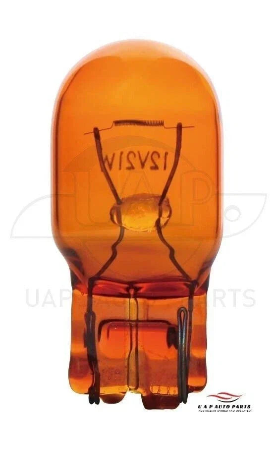 Amber Wedge Globe T20 WY21W 12V 21W for Tail Lights - 2 Units