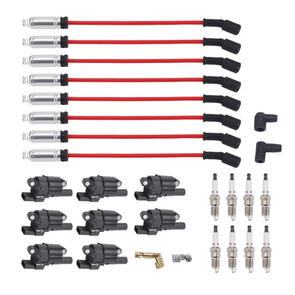 8 Ignition Coils & Spark Plug Wires for GMC Chevy Silverado 2500 HD 2001-2007