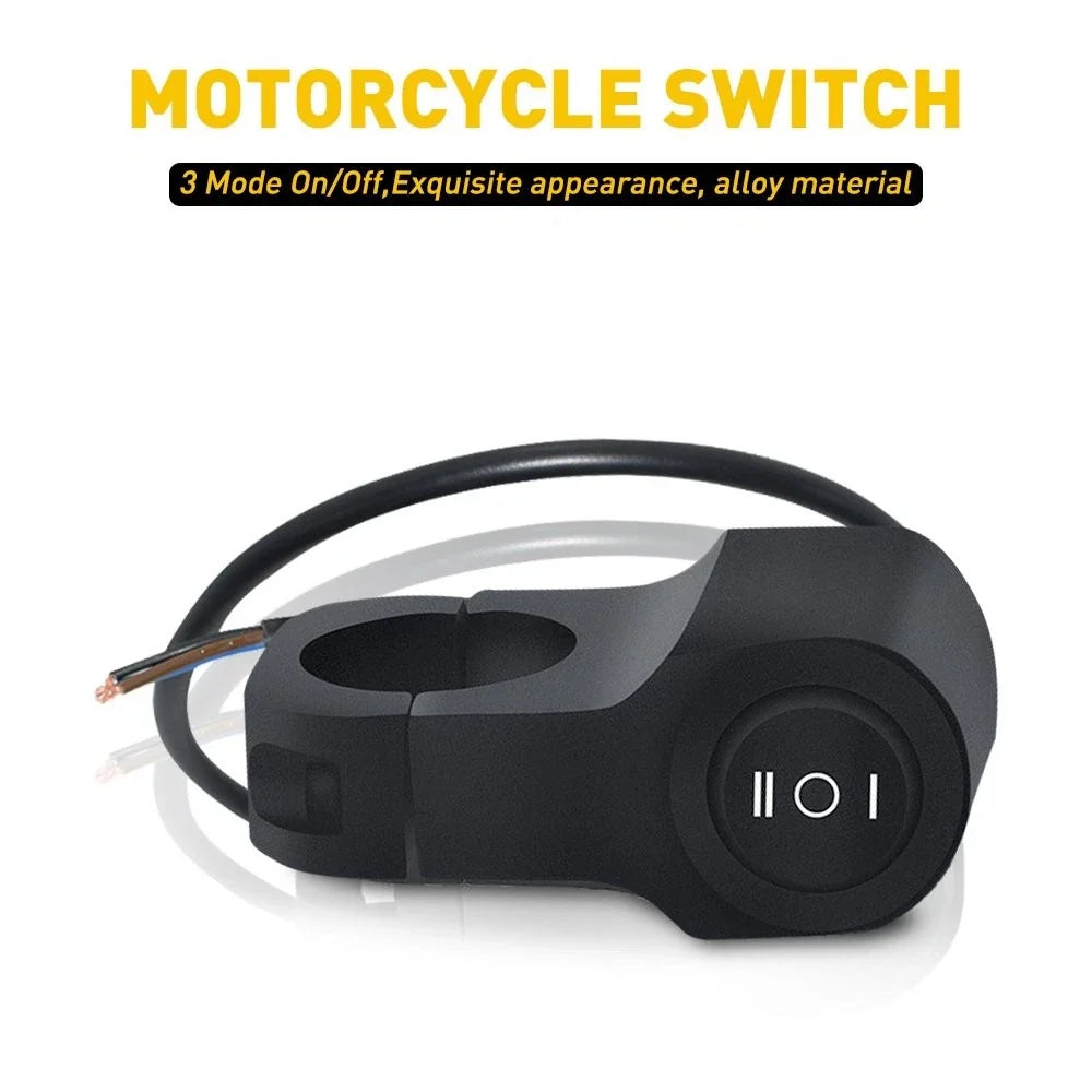 7" Waterproof Motorcycle Headlight Fog Light Switch 12V
