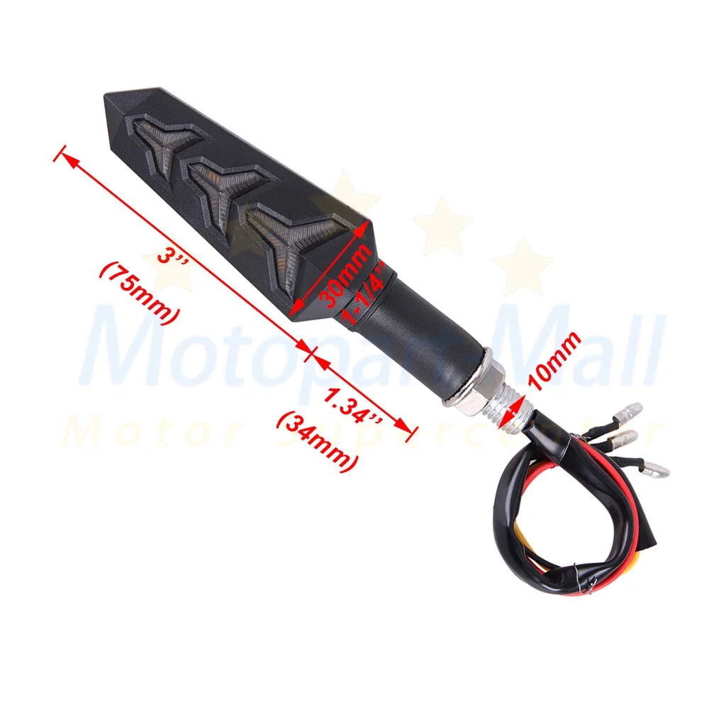 4Pcs Motorcycle Turn Signal LED Flowing Blinkers