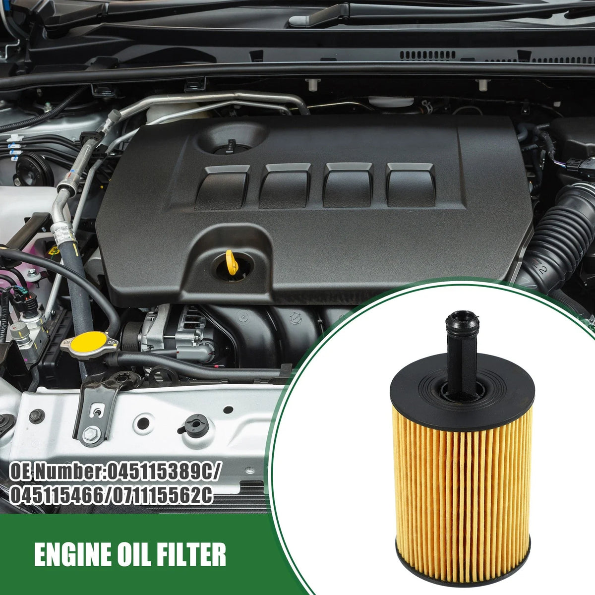 Set of 2 Engine Oil Filters for Audi A3 (No. 045115466/071115562C)