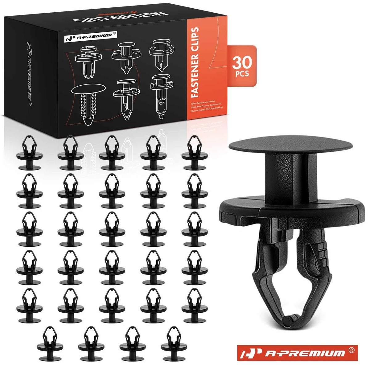 30x Nylon Fender Apron Retainer Push-Type for Chevy