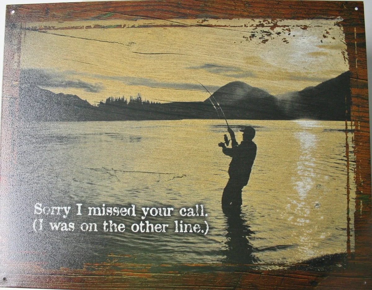 Fisherman Line Tin Metal Sign for Man Cave (2222)