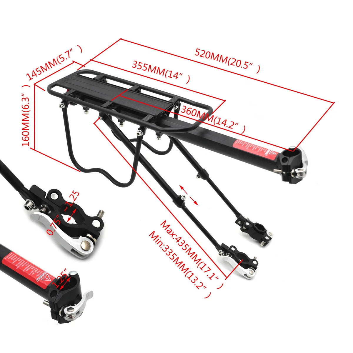 Bicycle Carrier Rear Rack - Quick Release 2.0
