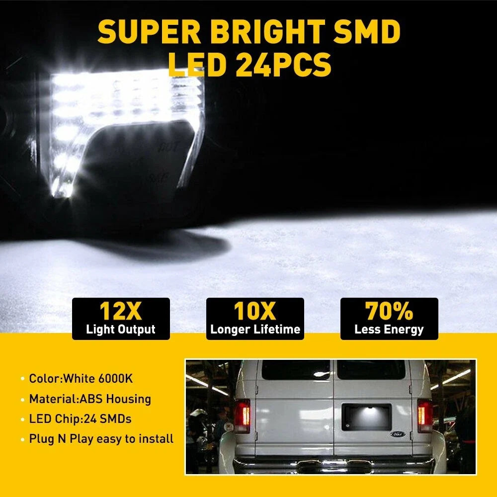License Plate Light - Bright White LED for Ford E150 E250 E350 E450 1992-2014
