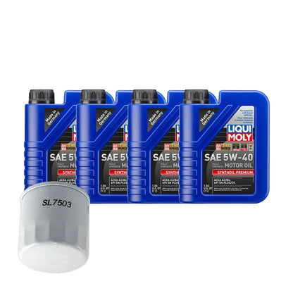 SAE 5W-40 Liqui Moly Synthoil Premium 4L Oil Change Kit for 2011-2018 Jetta