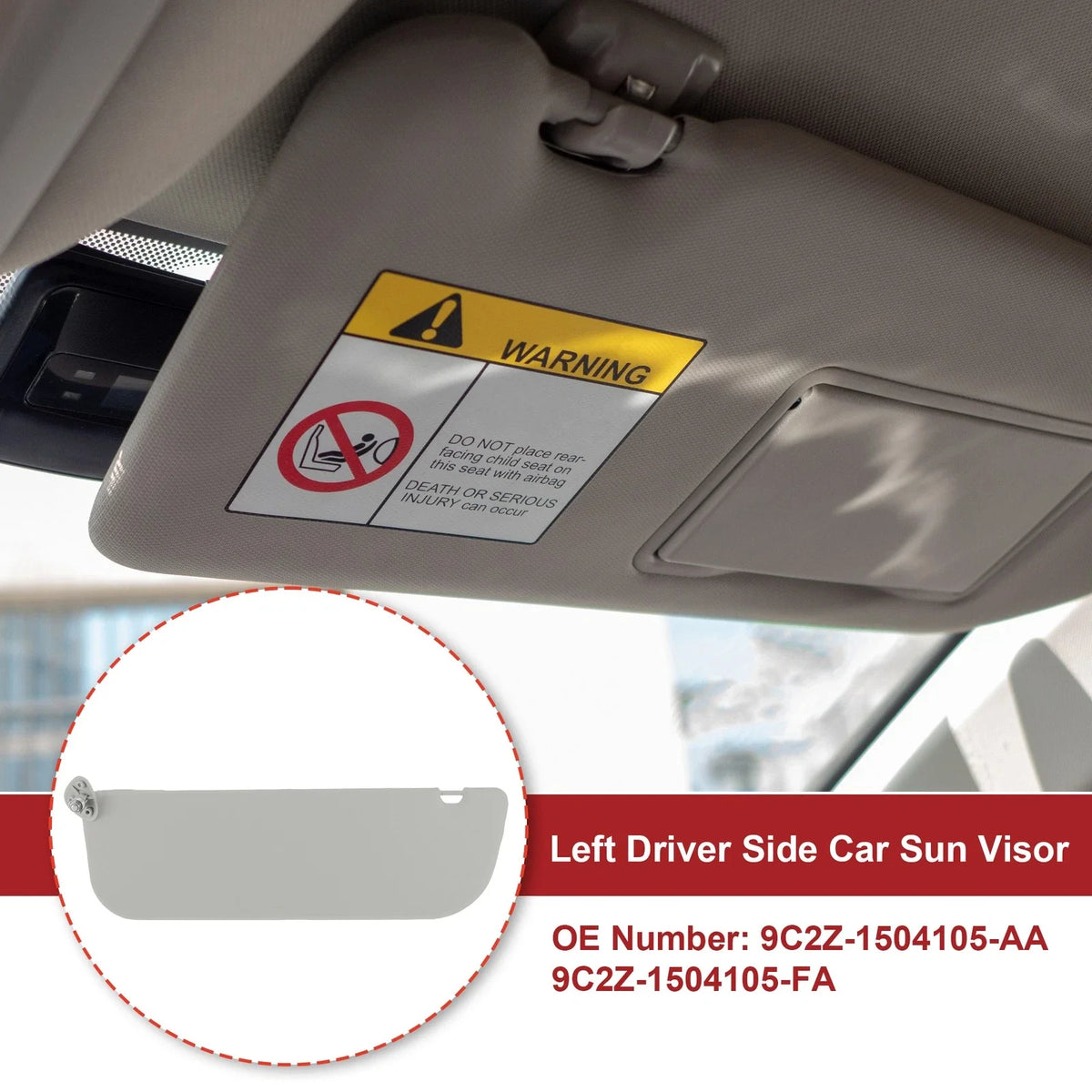 Left Sun Visor for Ford E-150 (2009–2014) No. 9C2Z-1504105-AA/FA