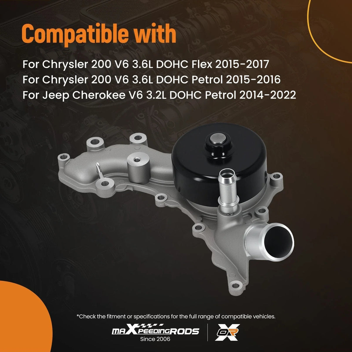 Engine Cooling Water Pump for Jeep Cherokee 2014-2022 & Chrysler 200 2015-2017