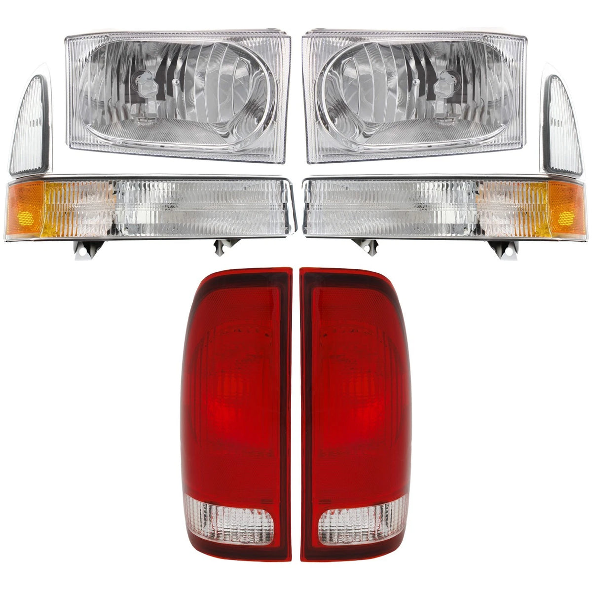 Headlight Kit for Ford F-250 Super Duty (2002–2004) Left & Right with Bulbs