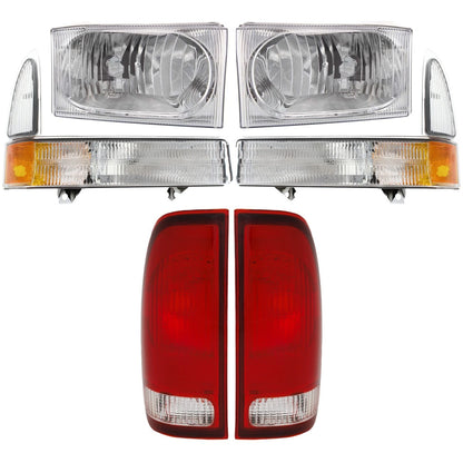 Headlight Kit for Ford F-250 Super Duty (2002–2004) Left & Right with Bulbs