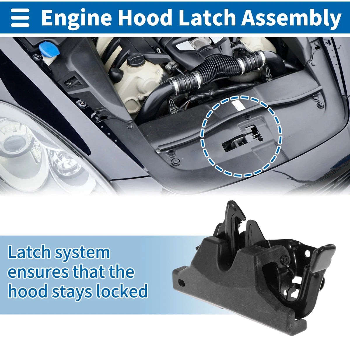 Hood Latch Assembly for Kia Optima (2016–2020) No. 81130D4010 1 Pc