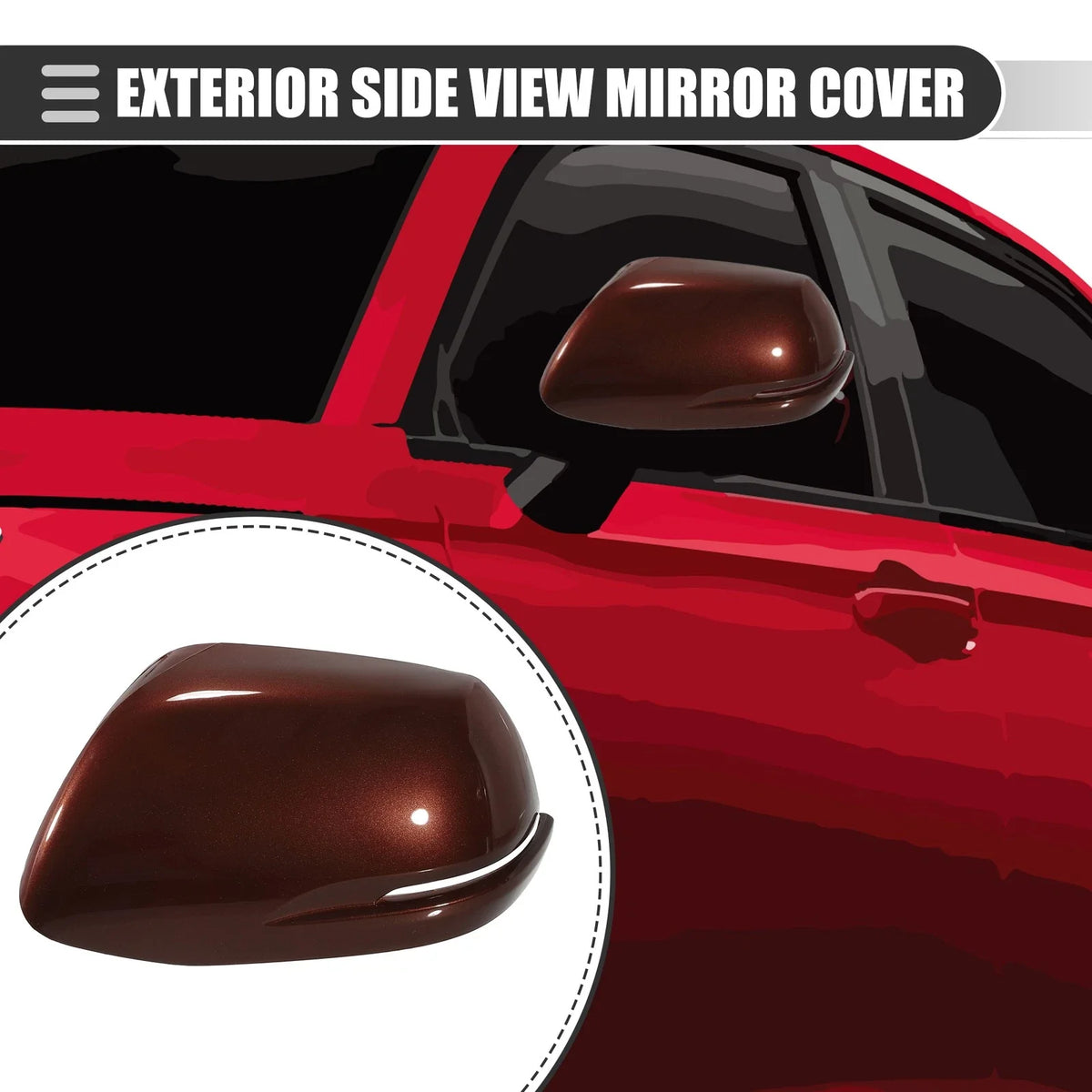 Left Side View Mirror Cover Trim for Honda CR-V (2012–2016) ABS Brown